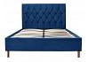 4ft6 Double Loxey Velvet velour Blue fabric bed frame 2
